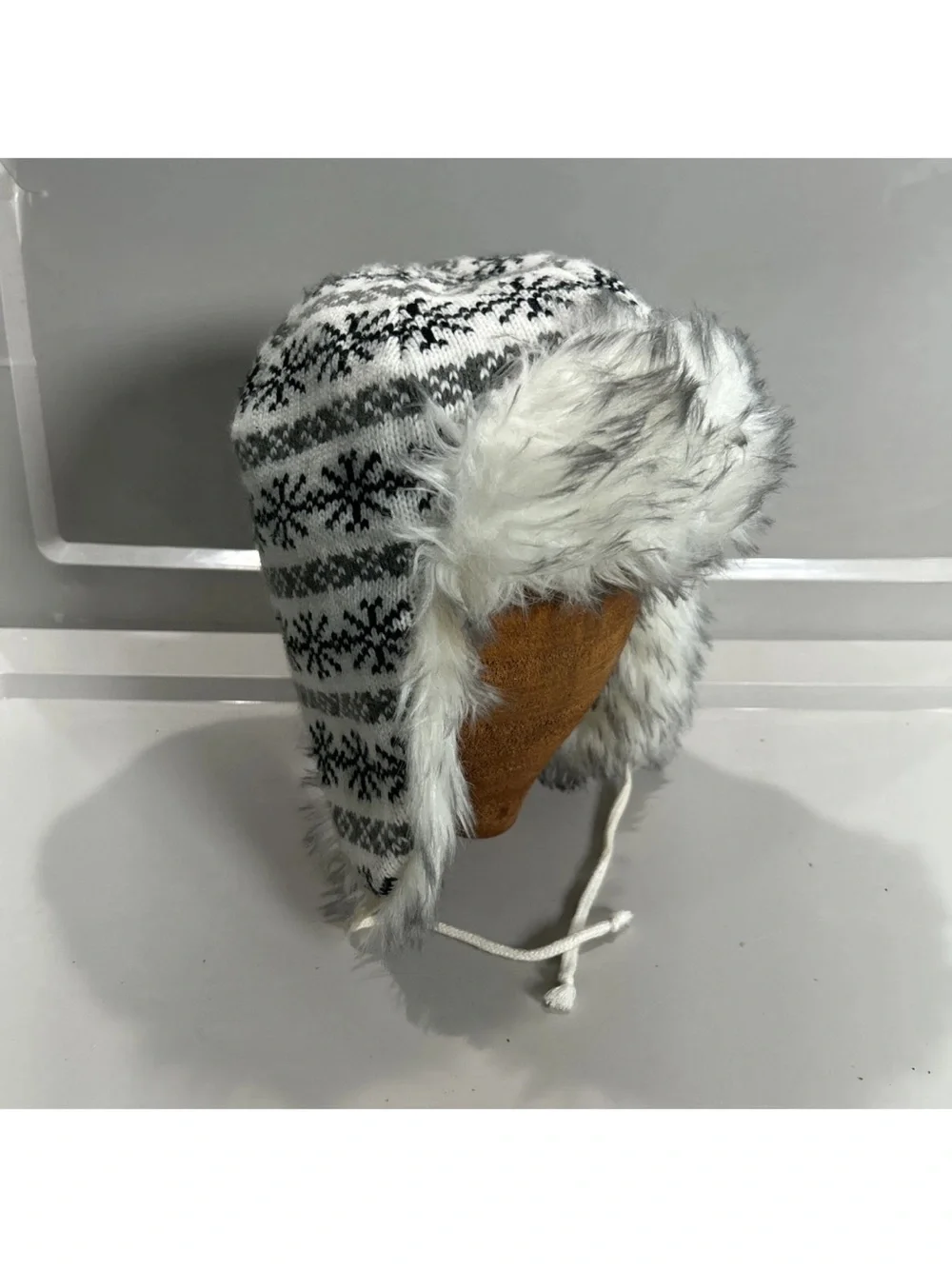 Screamer Trapper Hat Faux Fur Knit Ear Flap Fleece Lined Bomber Hat Winter OSFM - Picture 3 of 12